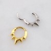 UNICORN TRIPLE CORRUGATED SPIKE FRONT 316L SURGICAL STEEL SEPTUM HINGED SEGMENT HOOP RING UNICORN TRIPLE CORRUGATED SPIKE FRONT 316L SURGICAL STEEL SEPTUM HINGED SEGMENT HOOP RING